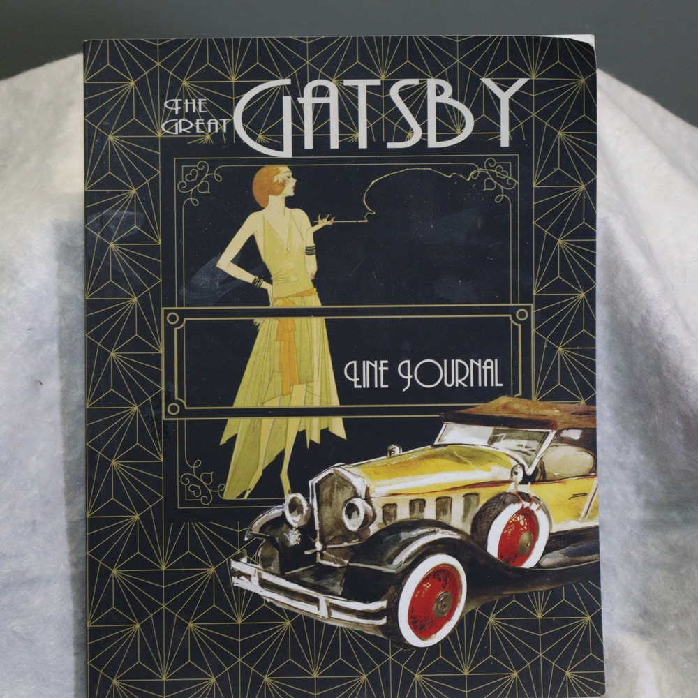 The Great Gatsby Lined Journal Art Deco Style Vintage Car Flapper Girl Quote